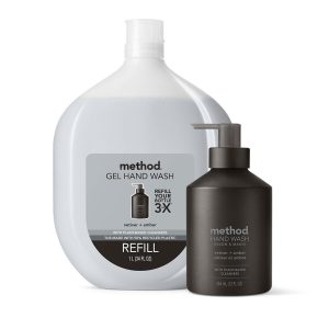 gel hand wash starter set - vetiver + amber. 46 fl oz